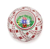 A Red-Over-White Gingham Paperweight Diameter 3 1/2 inches