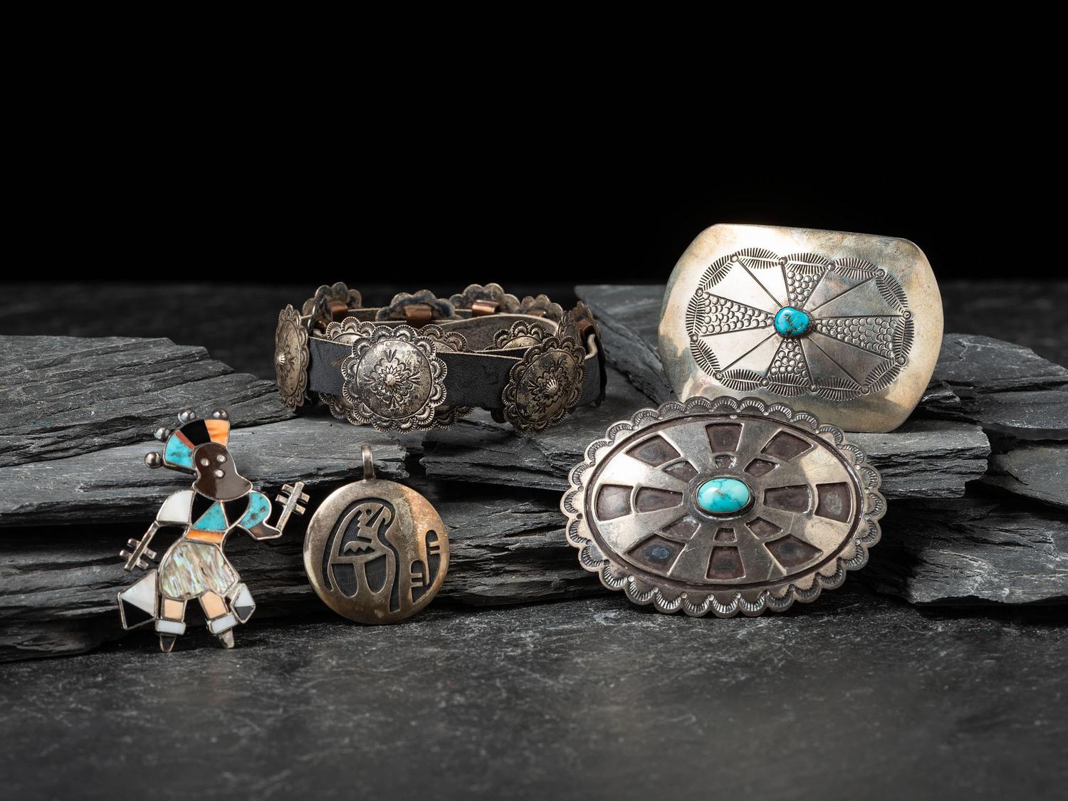 Assortment of Zuni, Hopi, and Navajo Jewelry