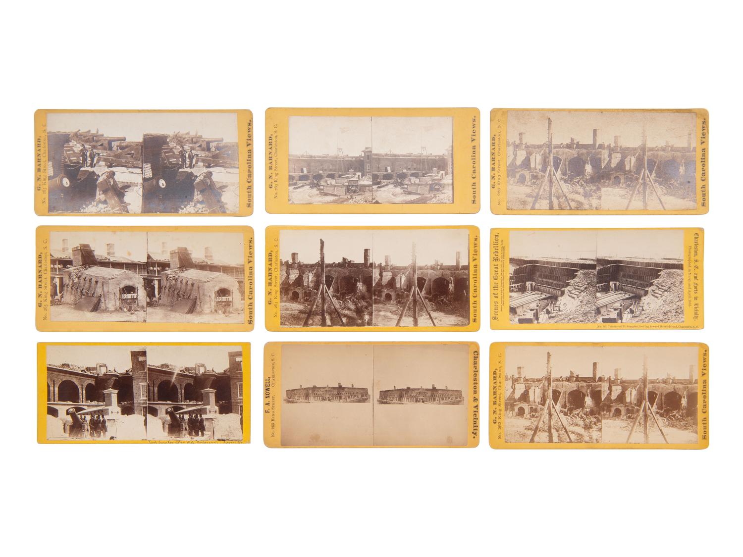 [CIVIL WAR]. 32 stereoviews of Charleston and Ft. Sumpter, many including artillery.