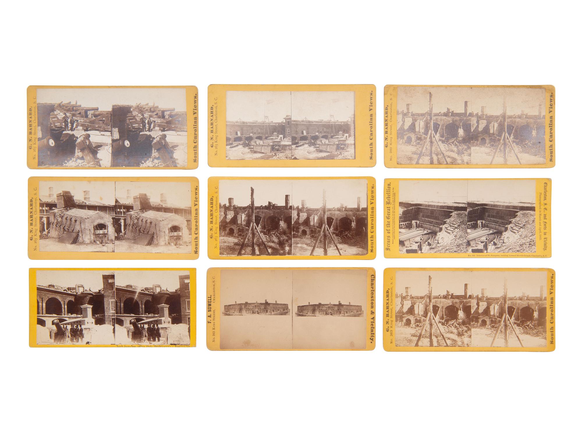 [CIVIL WAR]. 32 stereoviews of Charleston and Ft. Sumpter, many including artillery.