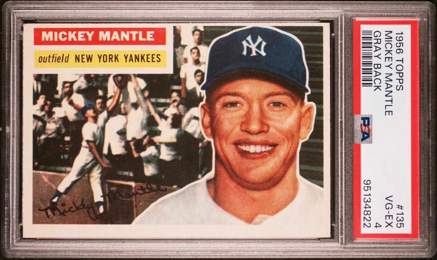 A 1956 Topps Mickey Mantle Baseball Card No. 135 (PSA 4 VG-EX)