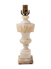 An Italian Floral-Carved Alabaster Urn