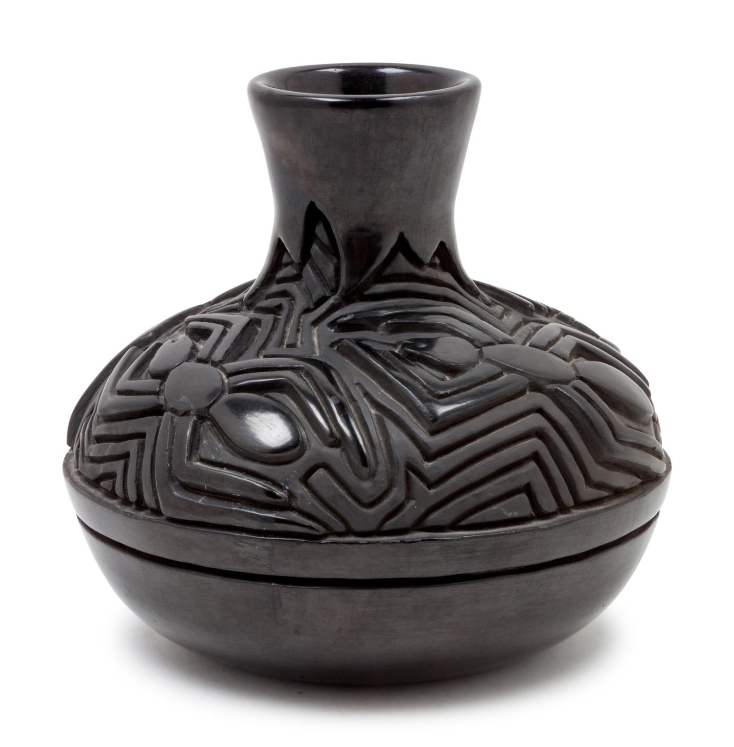 Blackware Jar with Spider