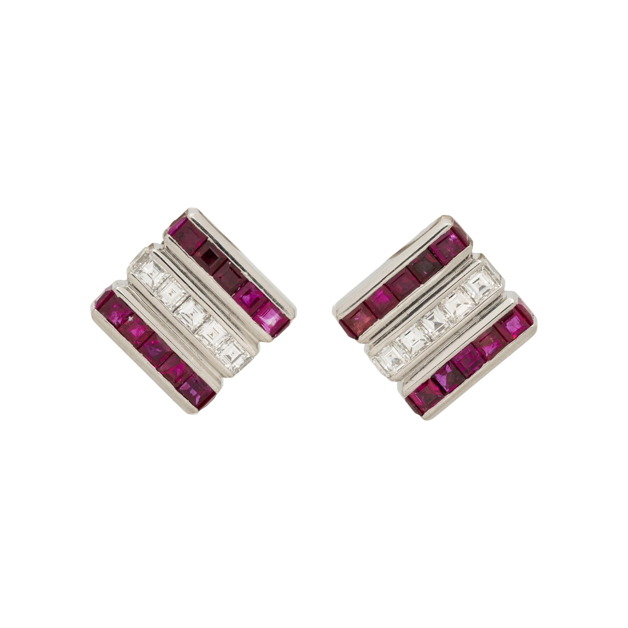 RUBY AND DIAMOND EARRINGS