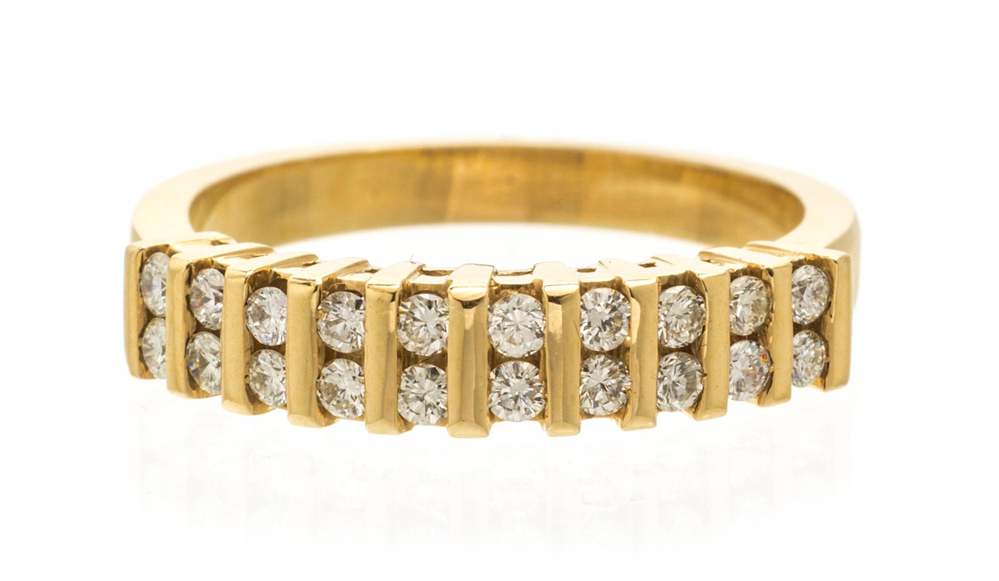 A Yellow Gold and Diamond Ring, 2.30 dwts.