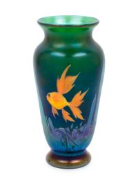 Iridescent Fish Vase Orient & Flume, USA