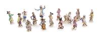An Assembled Meissen Porcelain Monkey Band, Height of tallest 7 1/2 inches.