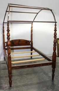 An American Walnut Canopy Bed Height at highest point 84 3/4 inches. — 19TH CENTURY, WITH ADAPTATION