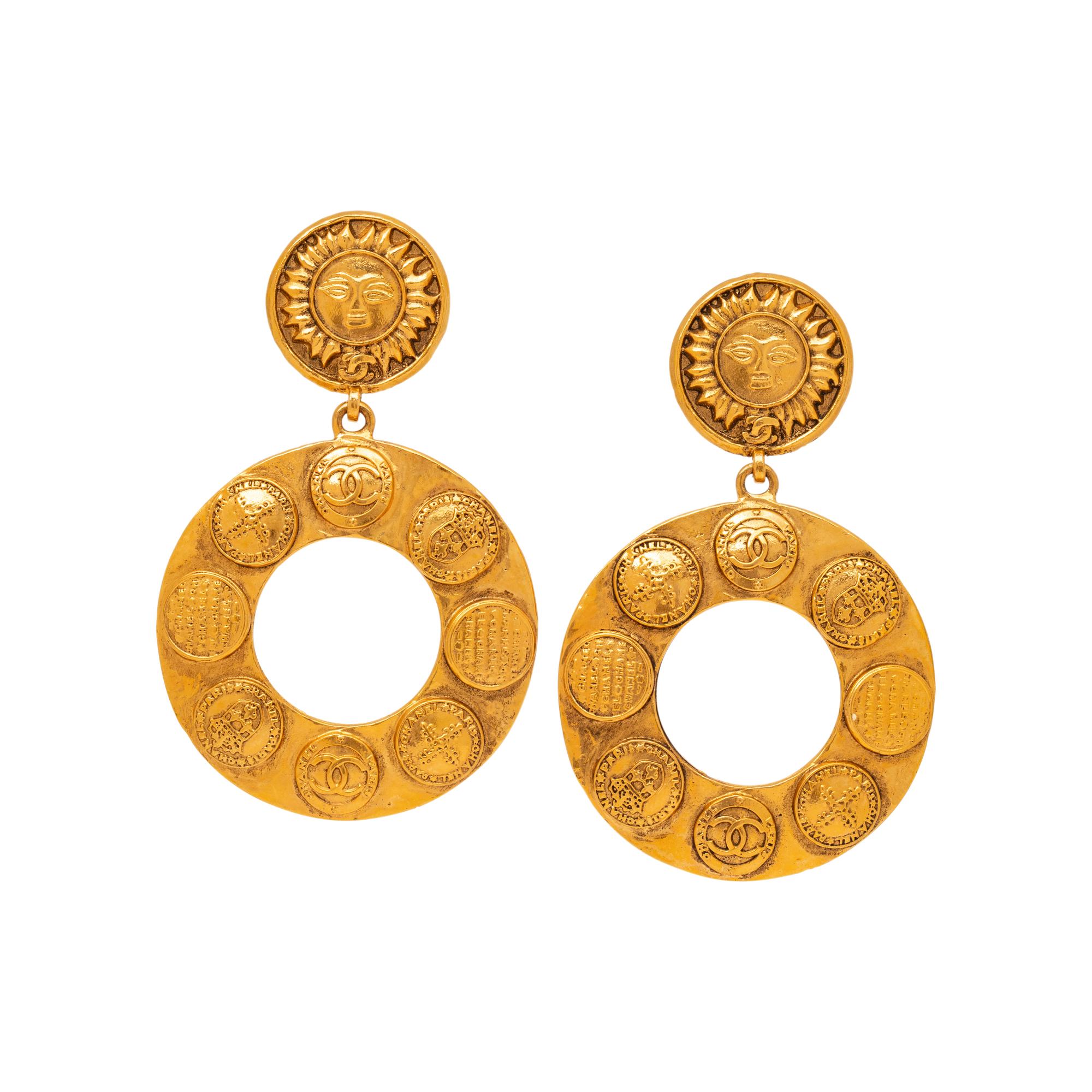 Chanel, Sun & Logo Ear Clips