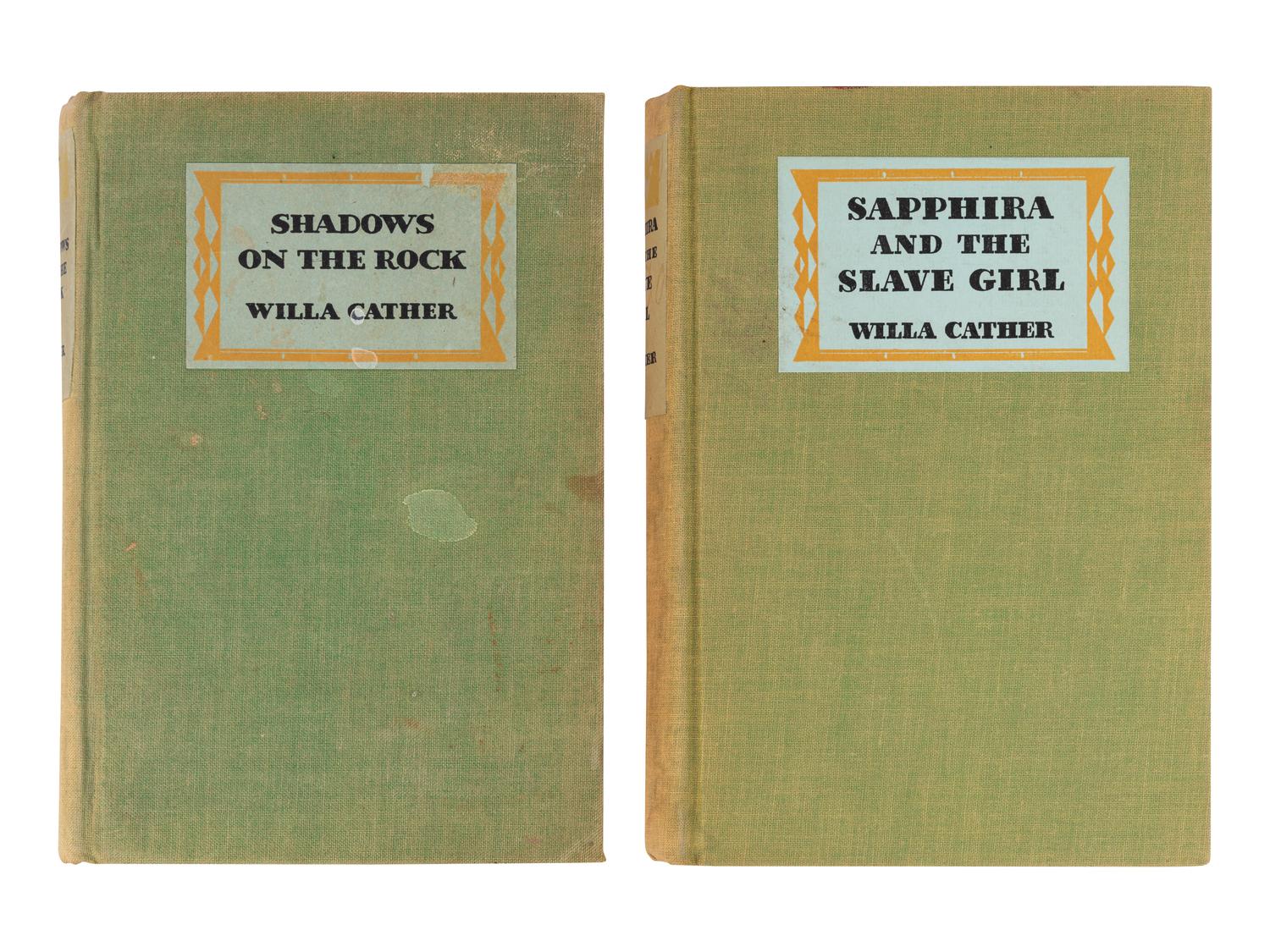 CATHER, Willa (1873-1947). A group of 3 works, comprising: