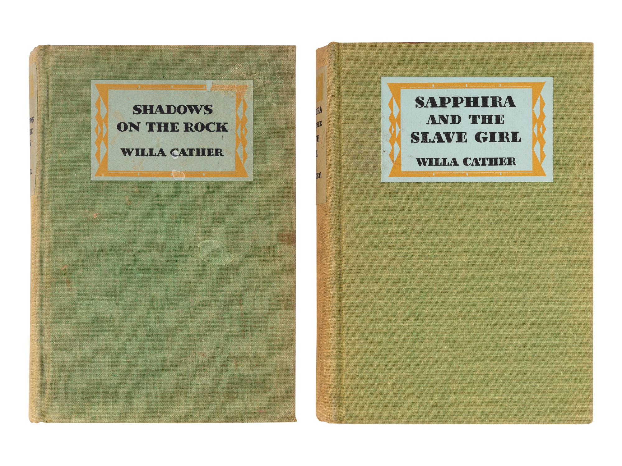CATHER, Willa (1873-1947). A group of 3 works, comprising: