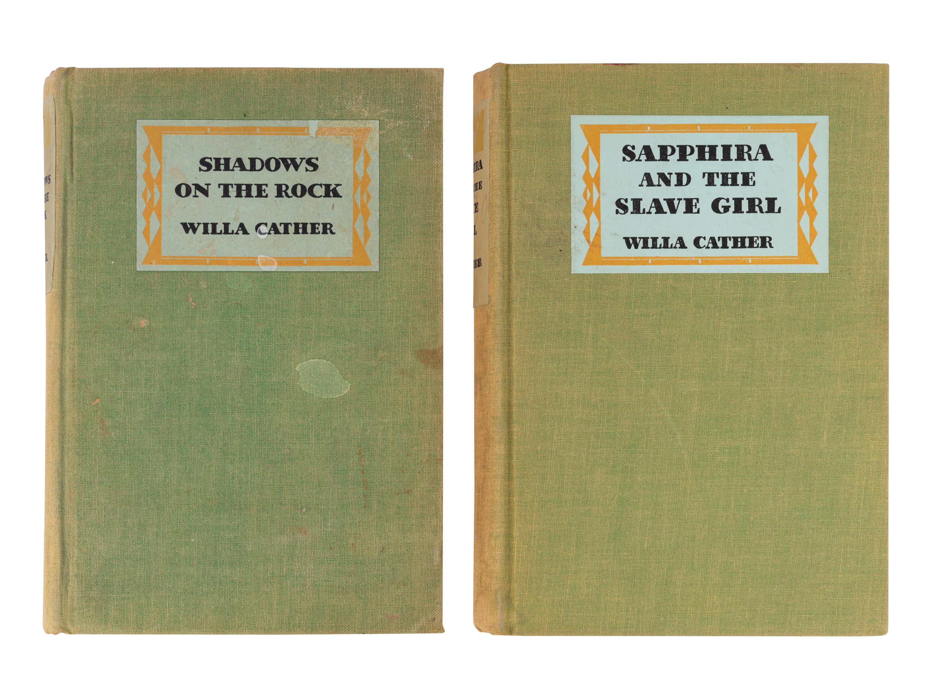 CATHER, Willa (1873-1947). A group of 3 works, comprising: