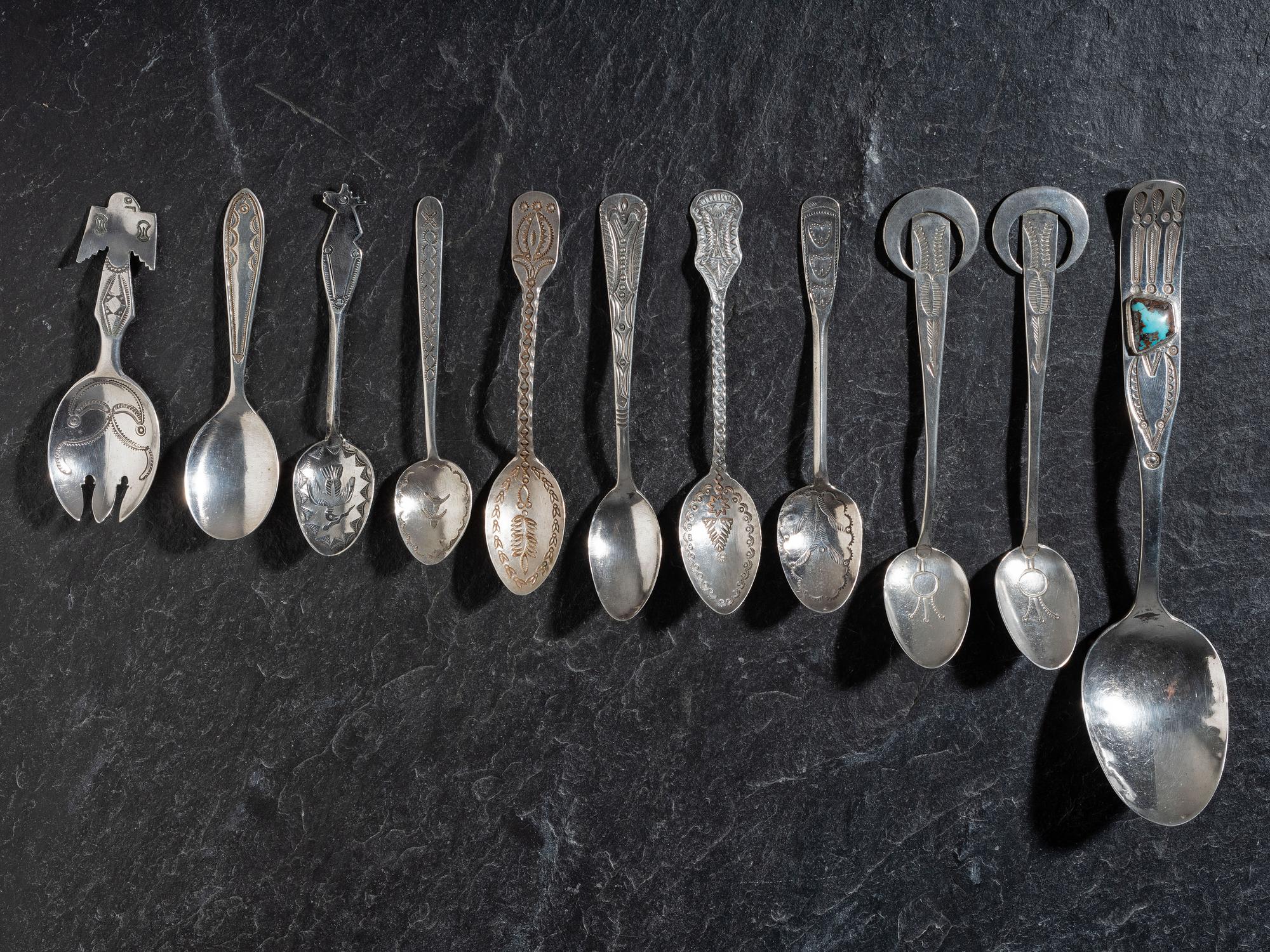 Collection of Navajo Silver Spoons