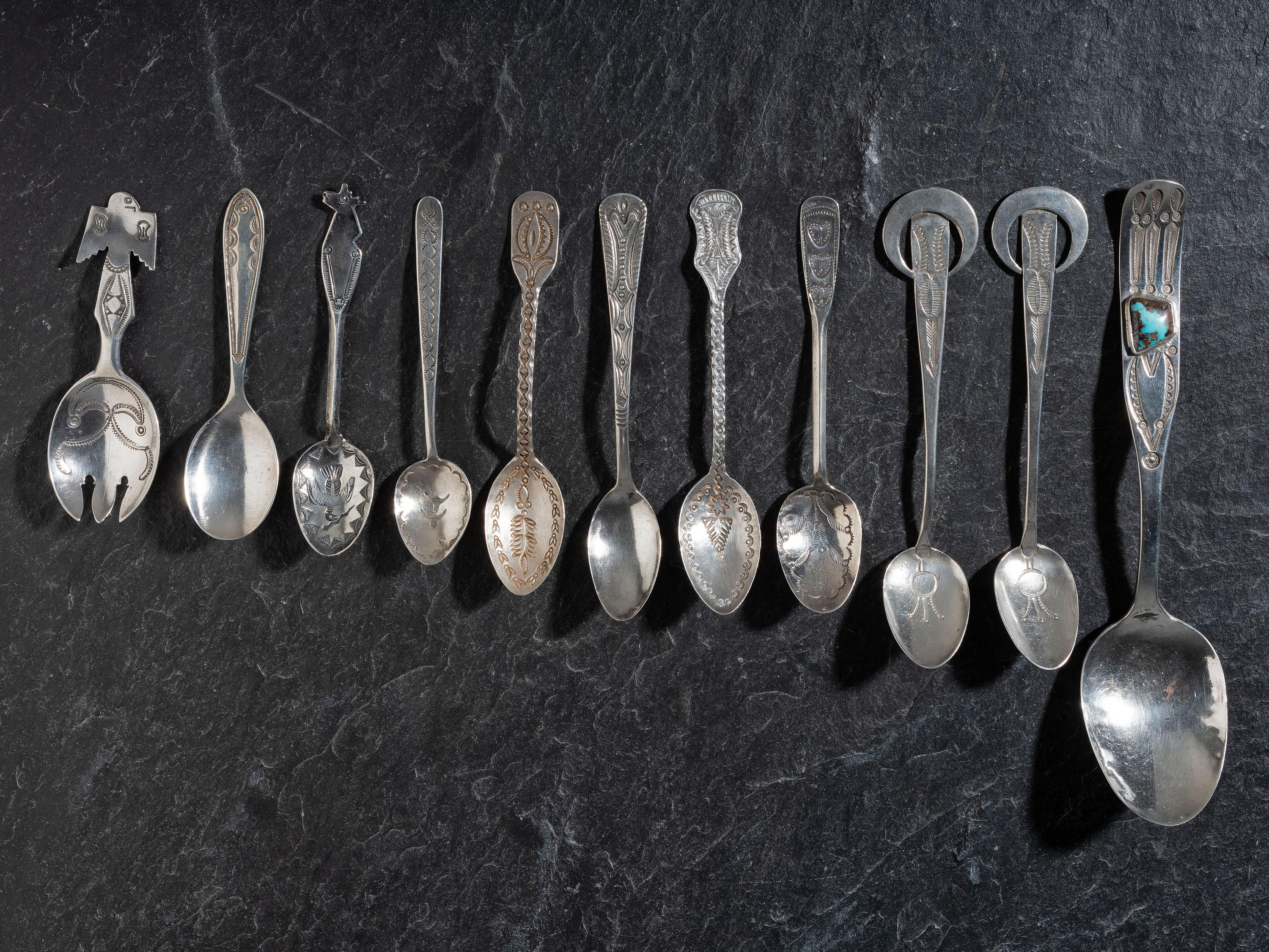 Collection of Navajo Silver Spoons