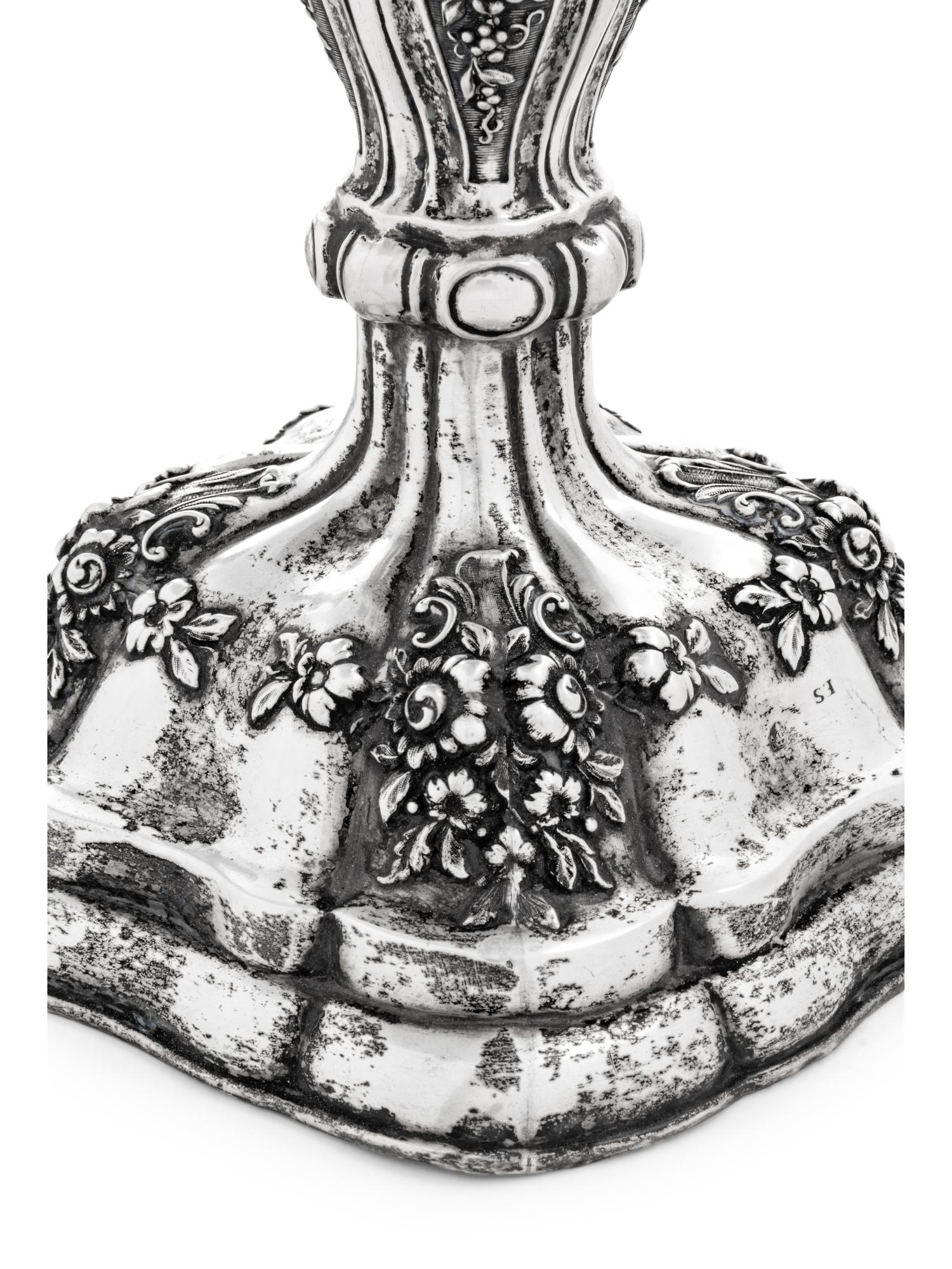 A Pair of Austrian Silver Candlesticks