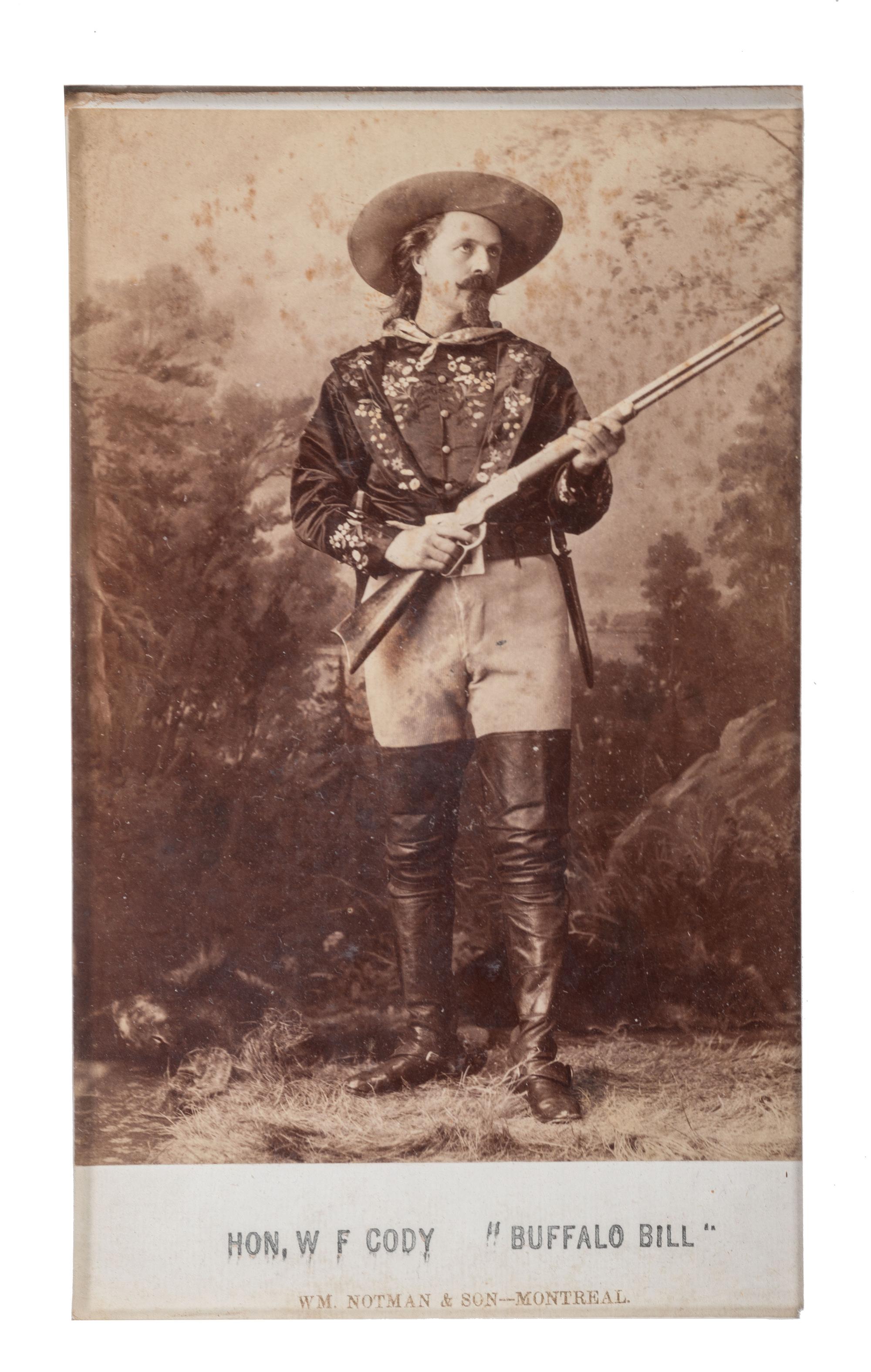 [WILD WEST SHOWS]. NOTMAN, William (1826-1891), photographer. Hon. W F Cody "Buffalo Bill." Montreal, QC, Canada: William Notman & Son, [ca 1885].