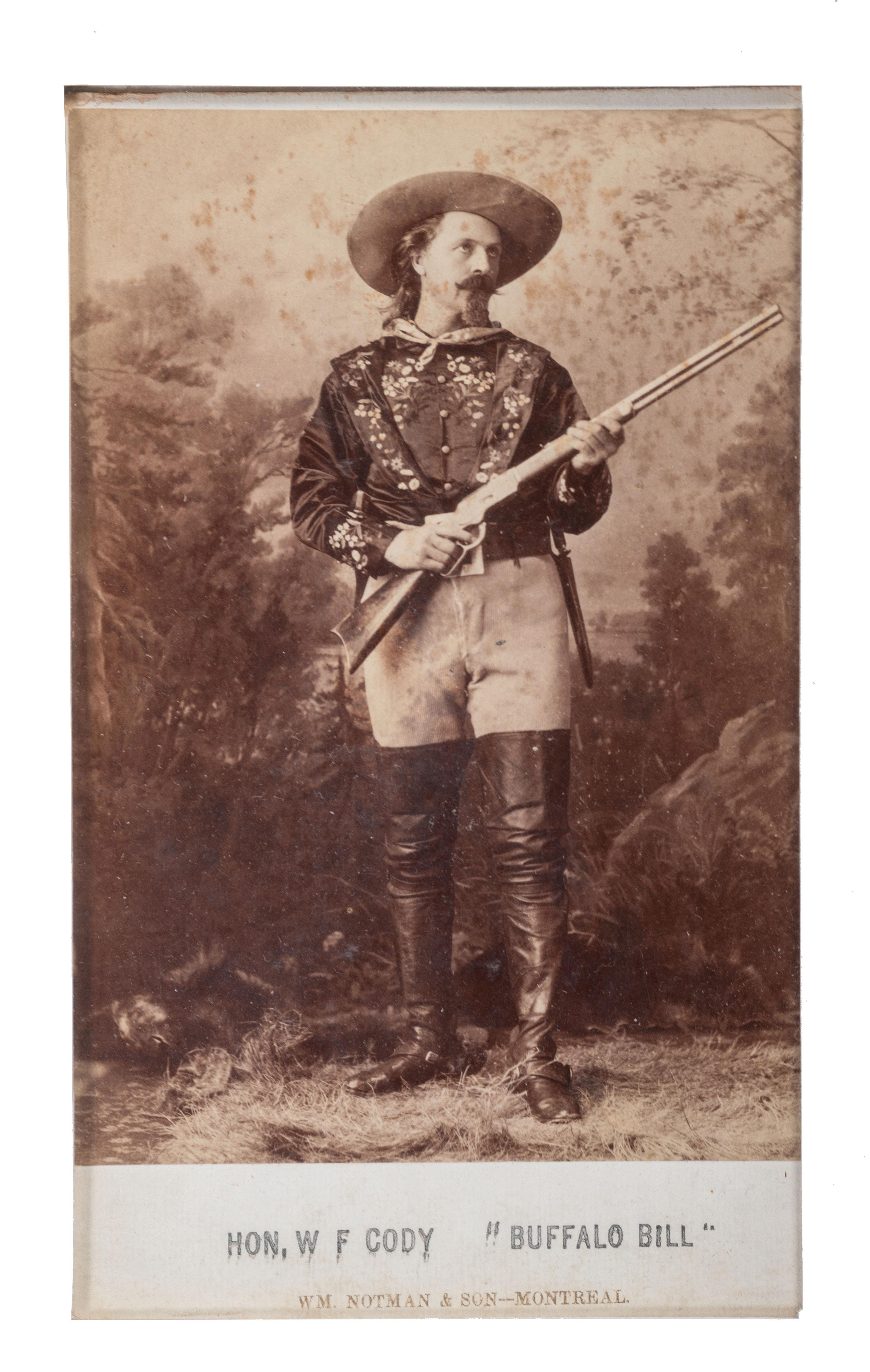 [WILD WEST SHOWS]. NOTMAN, William (1826-1891), photographer. Hon. W F Cody "Buffalo Bill." Montreal, QC, Canada: William Notman & Son, [ca 1885].