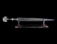 A Luristan Bronze Dagger with Gold and Silver Inlay Hilt