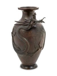 A Japanese Cast Bronze Vase