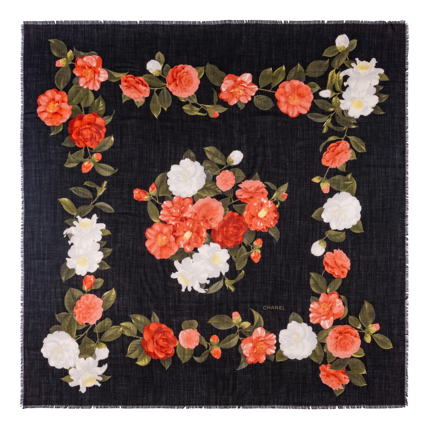 Chanel Floral Scarf