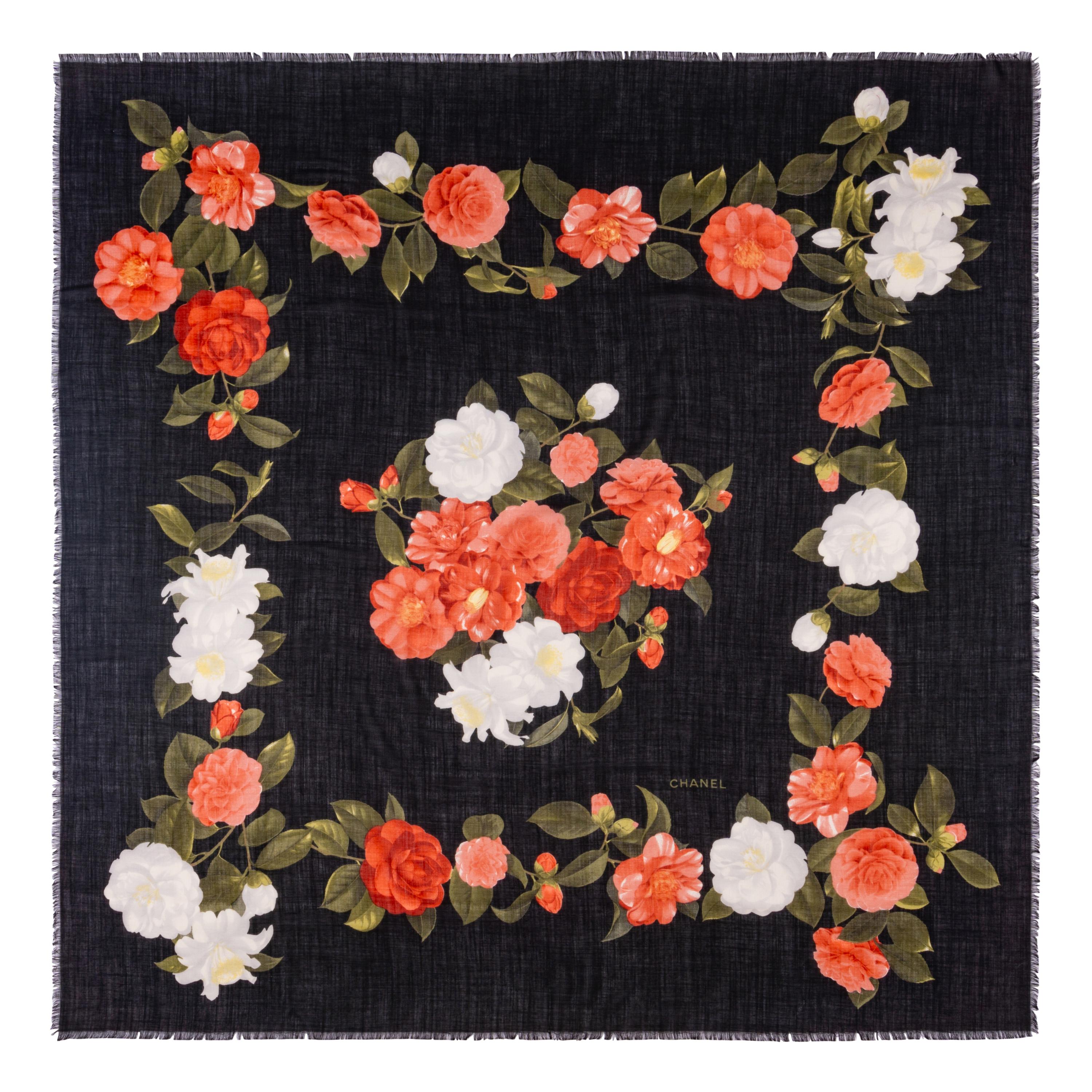 Chanel Floral Scarf
