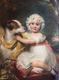 Attributed to Sir Henry William Beechey, (British, 1790-1870), Young Girl with Hound