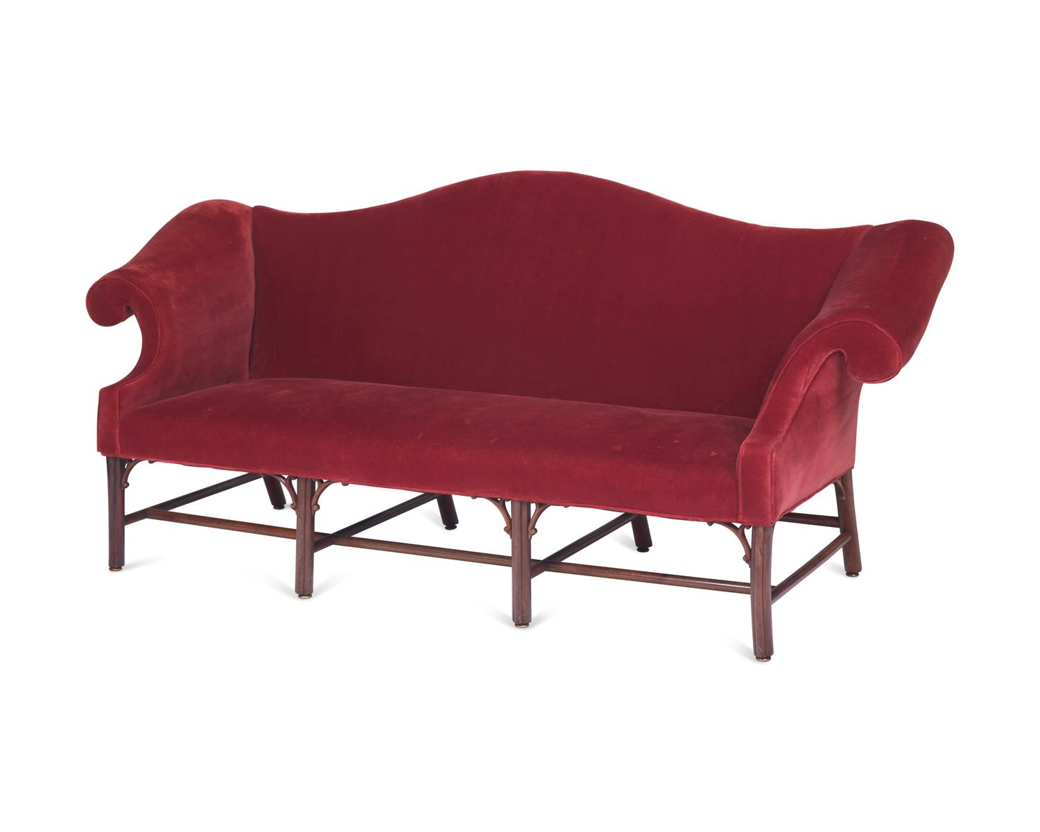 A George III Camel-Back Upholstered Sofa