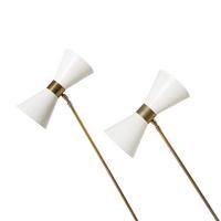Pair of Double-Light Floor Lamps, Circa 1950