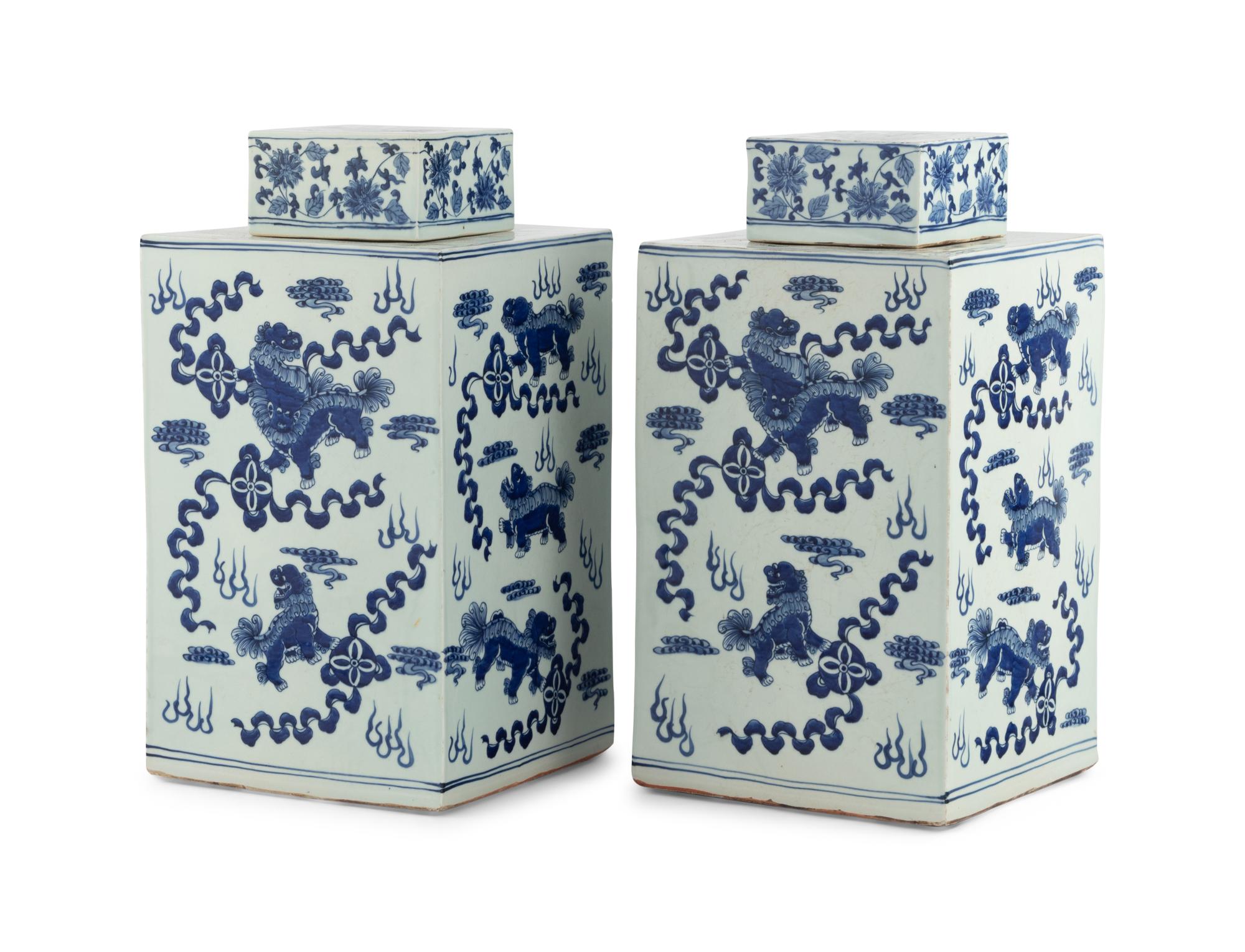 A Pair of Chinese Porcelain Urns
