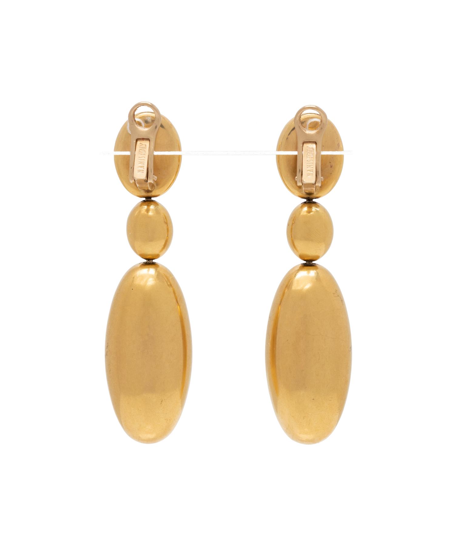NANIS, YELLOW GOLD EARCLIPS