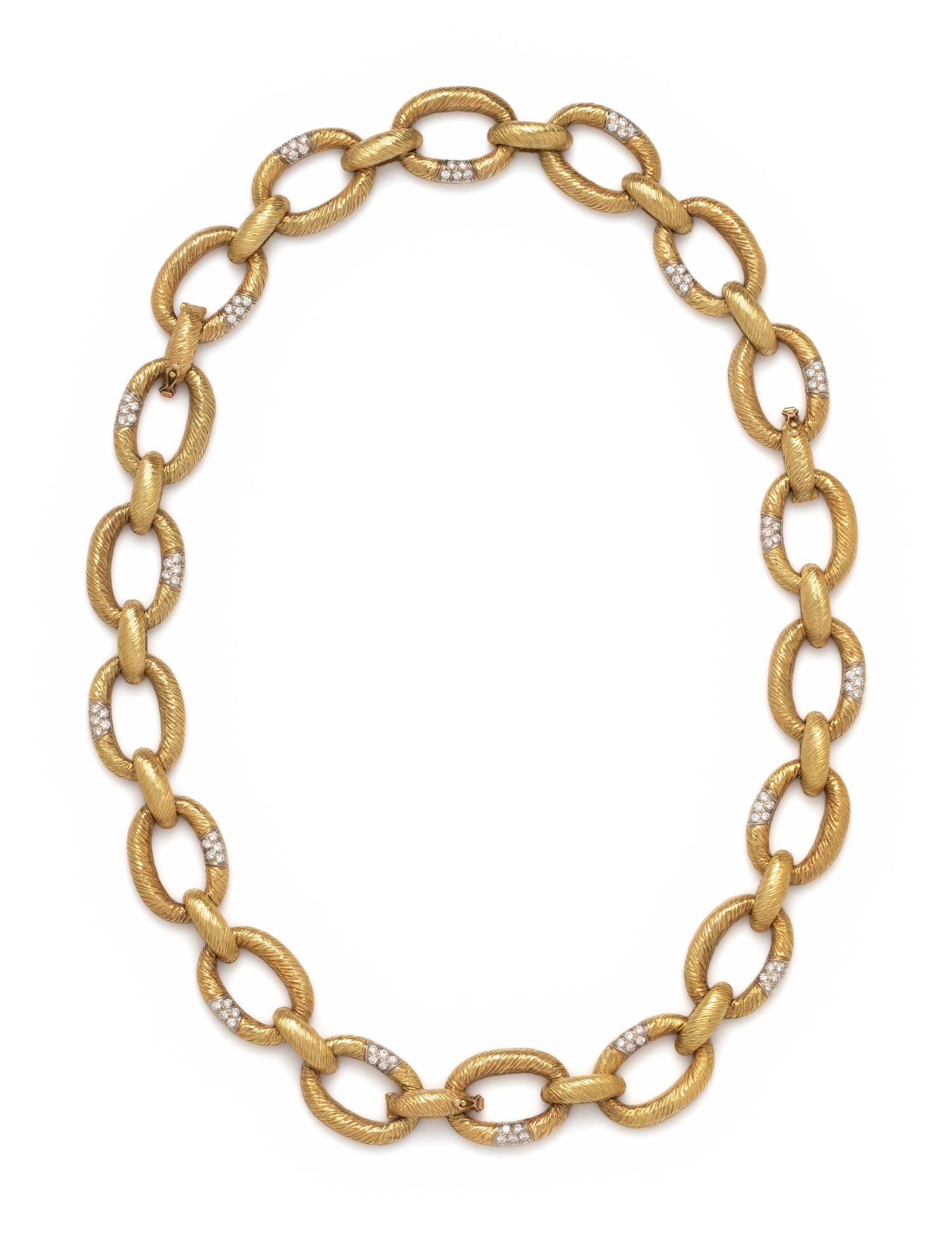 R. STONE, YELLOW GOLD AND DIAMOND CONVERTIBLE NECKLACE