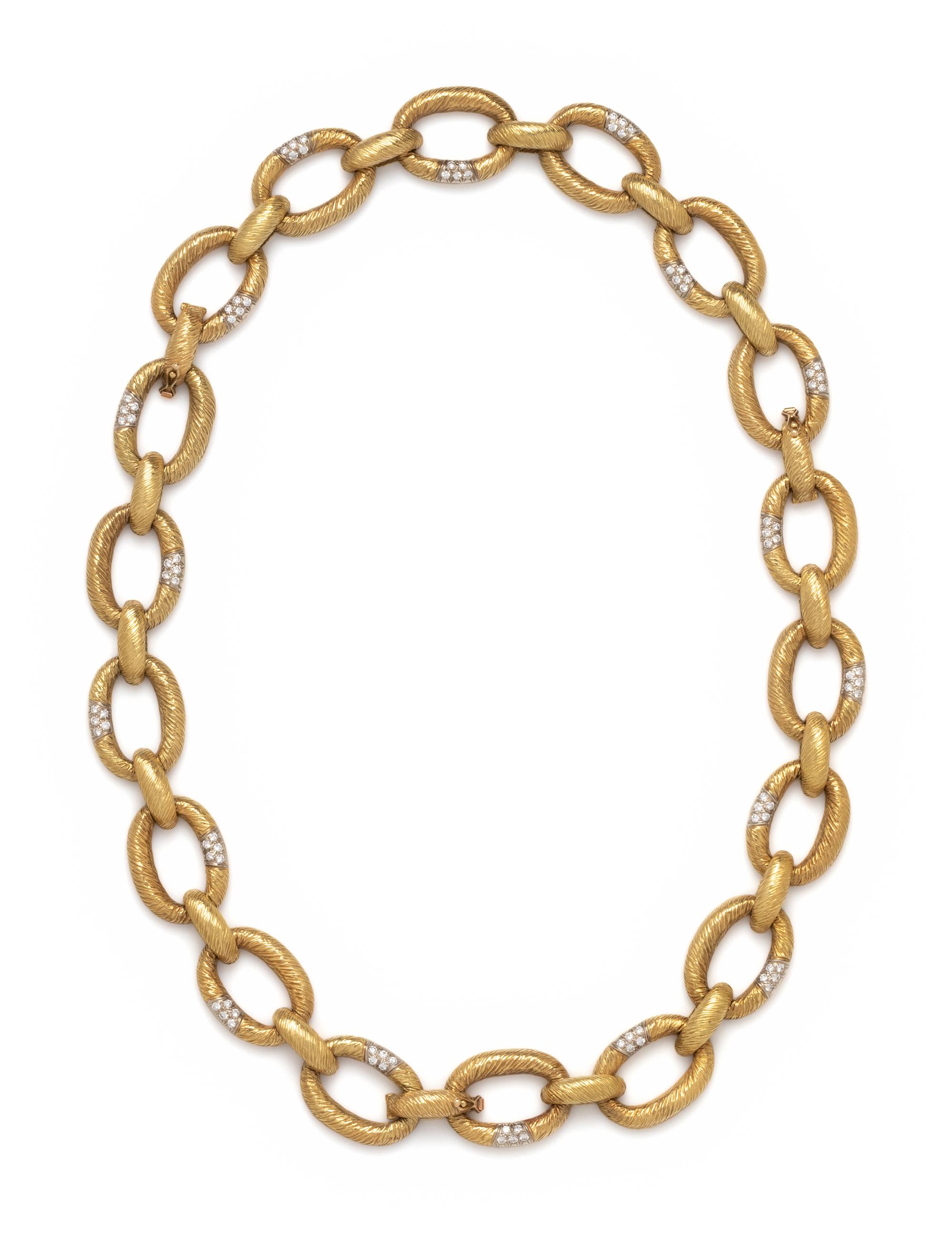 R. STONE, YELLOW GOLD AND DIAMOND CONVERTIBLE NECKLACE