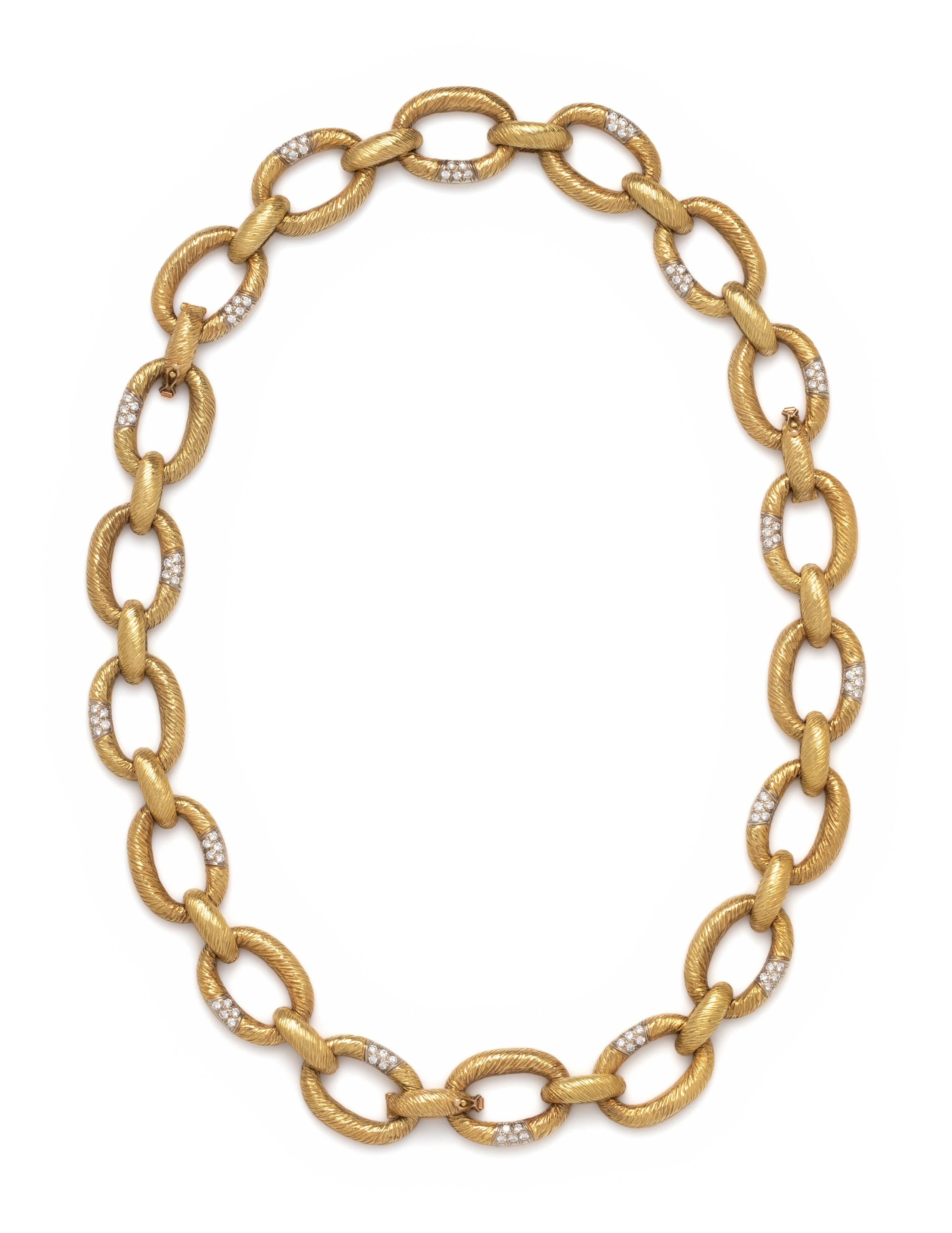 R. STONE, YELLOW GOLD AND DIAMOND CONVERTIBLE NECKLACE