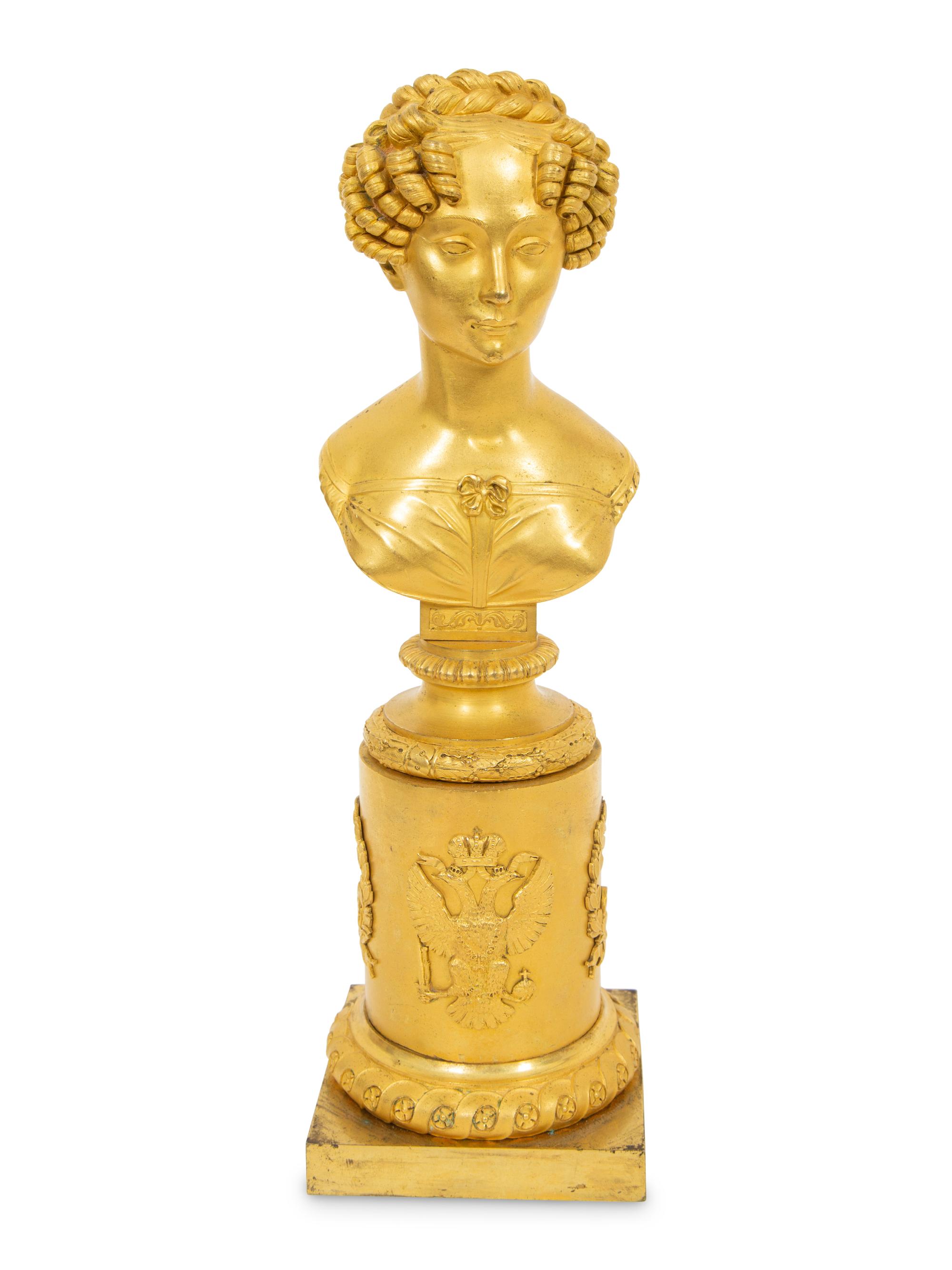 A Gilt Bronze Bust of Marie Louise, Duchess of Parma