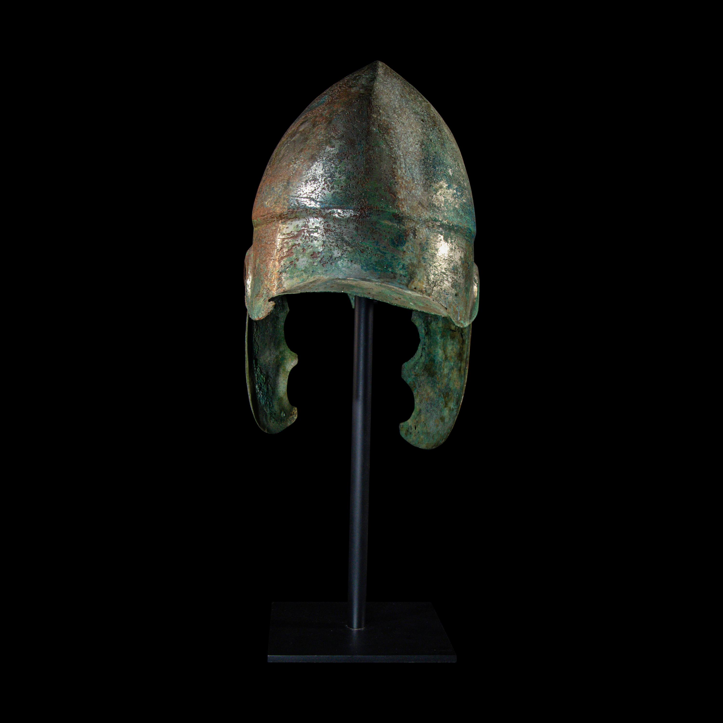 A Greek Tinned Bronze Chalcidian Helmet