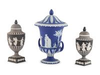 Three Wedgwood Jasperware Urns