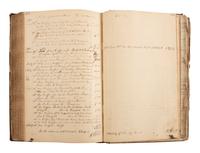 [CIVIL WAR]. Ledger book associated with Winchester, Virginia, cabinet maker John Kerr (1797-1875), documenting coffins built and sold for Union and Confederate soldiers as well as other wartime activity.