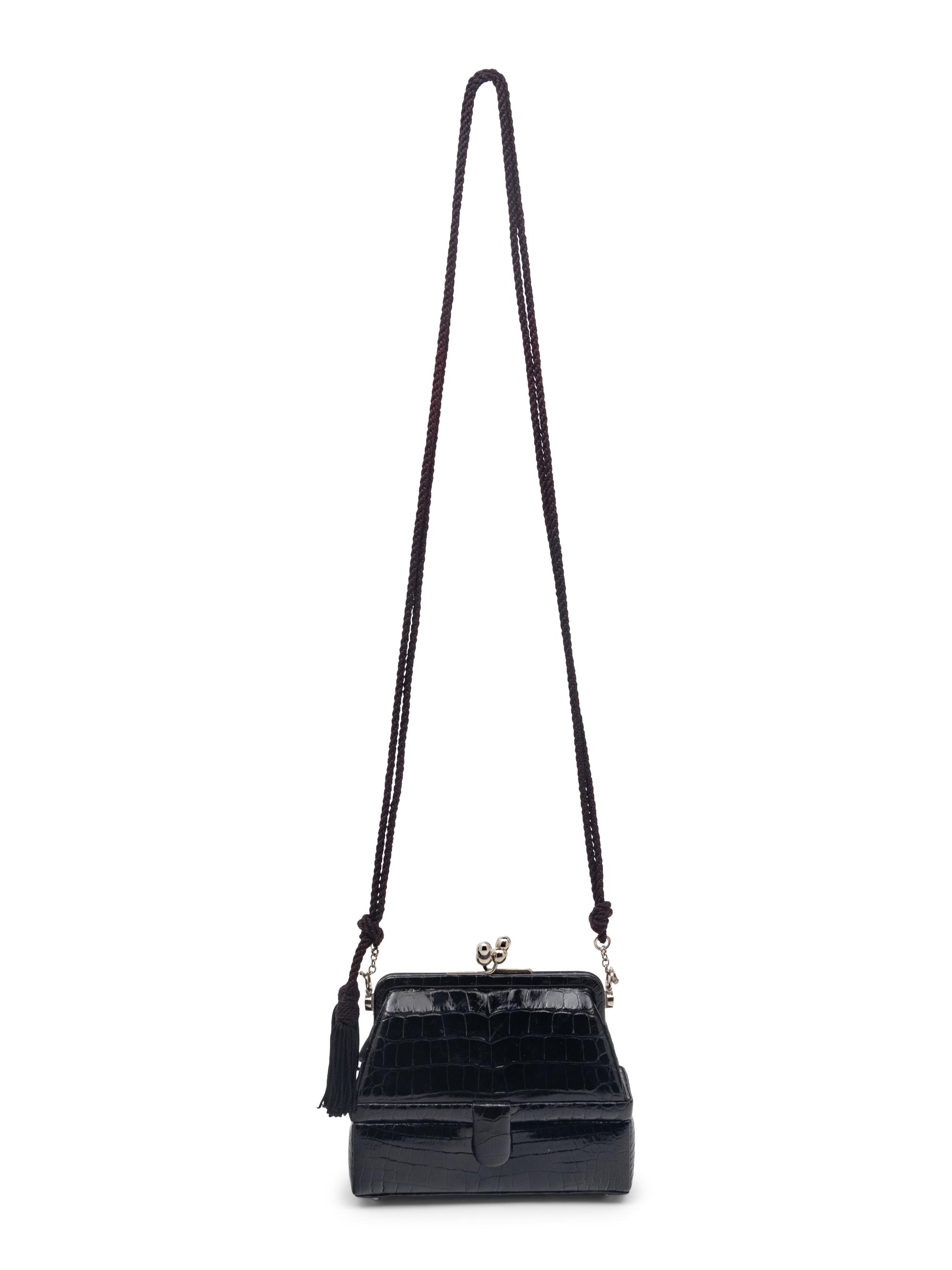 Judith Leiber Black Alligator Bag