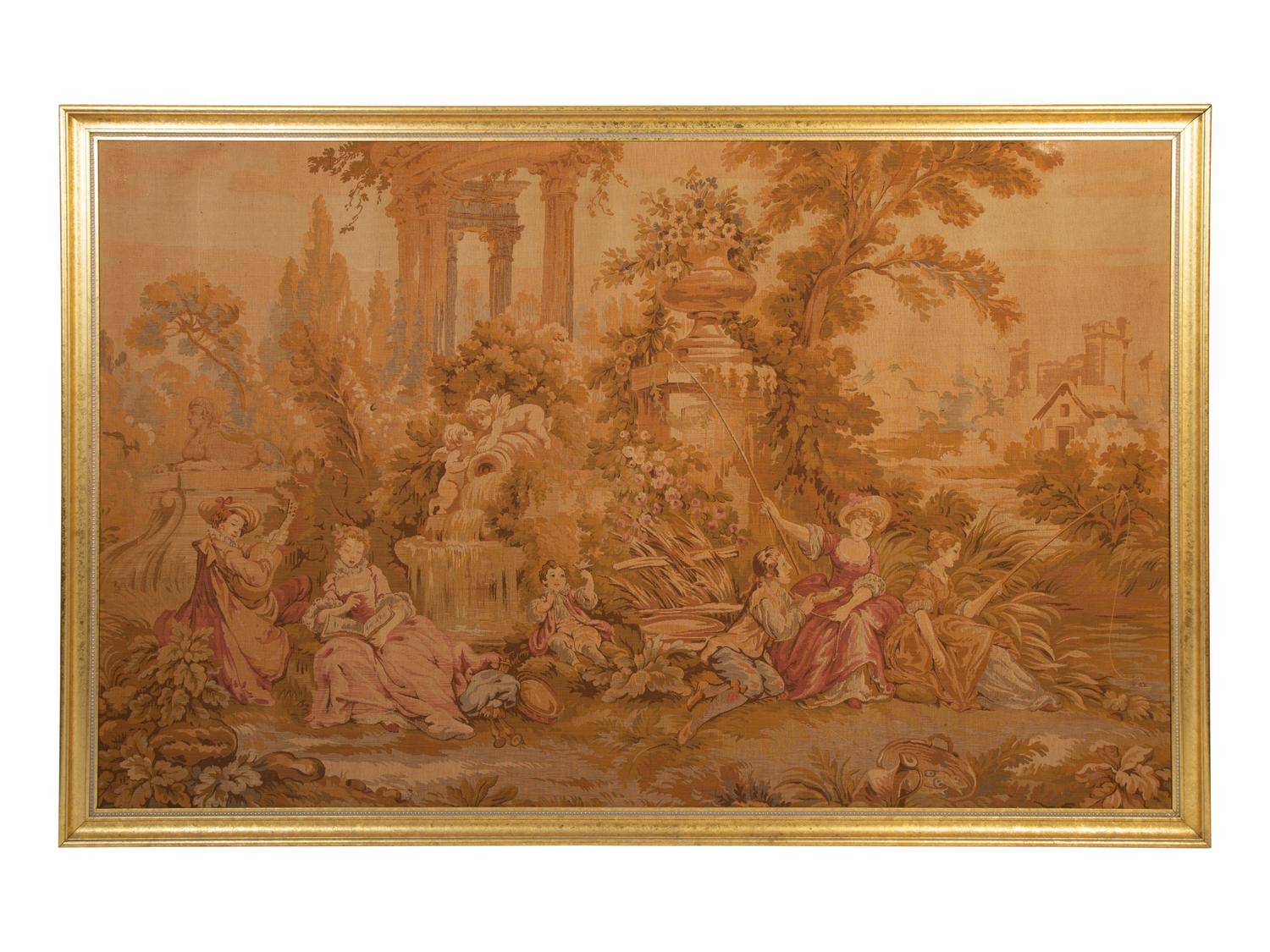 A French Machine Made Tapestry in Giltwood Frame — 20TH CENTURY