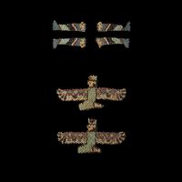 Six Egyptian Bead Funerary Coverings of Sons of Horus, Isis, and Nephthys