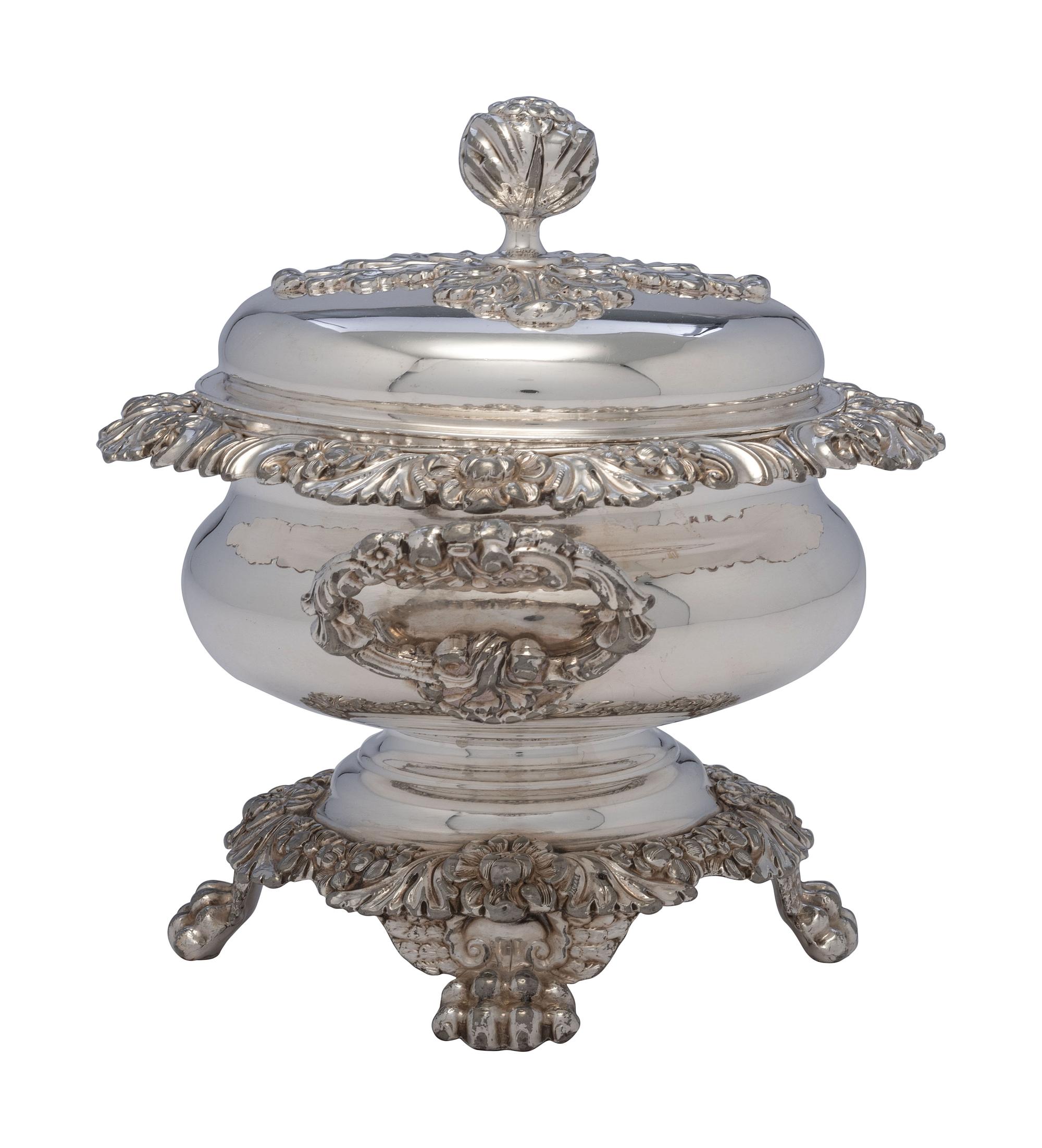 A Silverplate Lidded Vegetable Dish