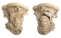 A Pair of Pottery Wall Brackets Height of each 18 inches. — 20TH CENTURY