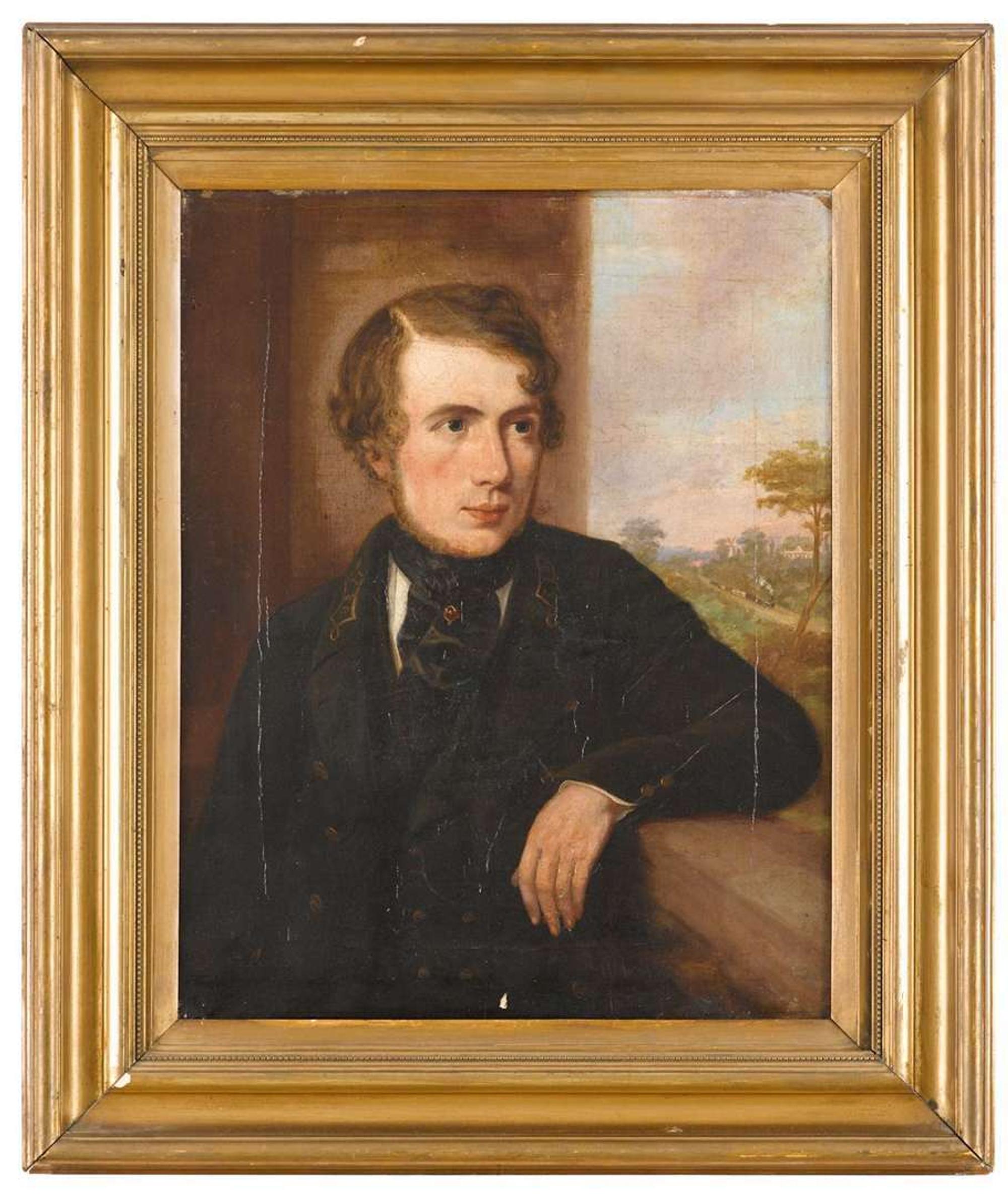 Anglo/American School 19th century portrait of a gentleman in railroad uniform