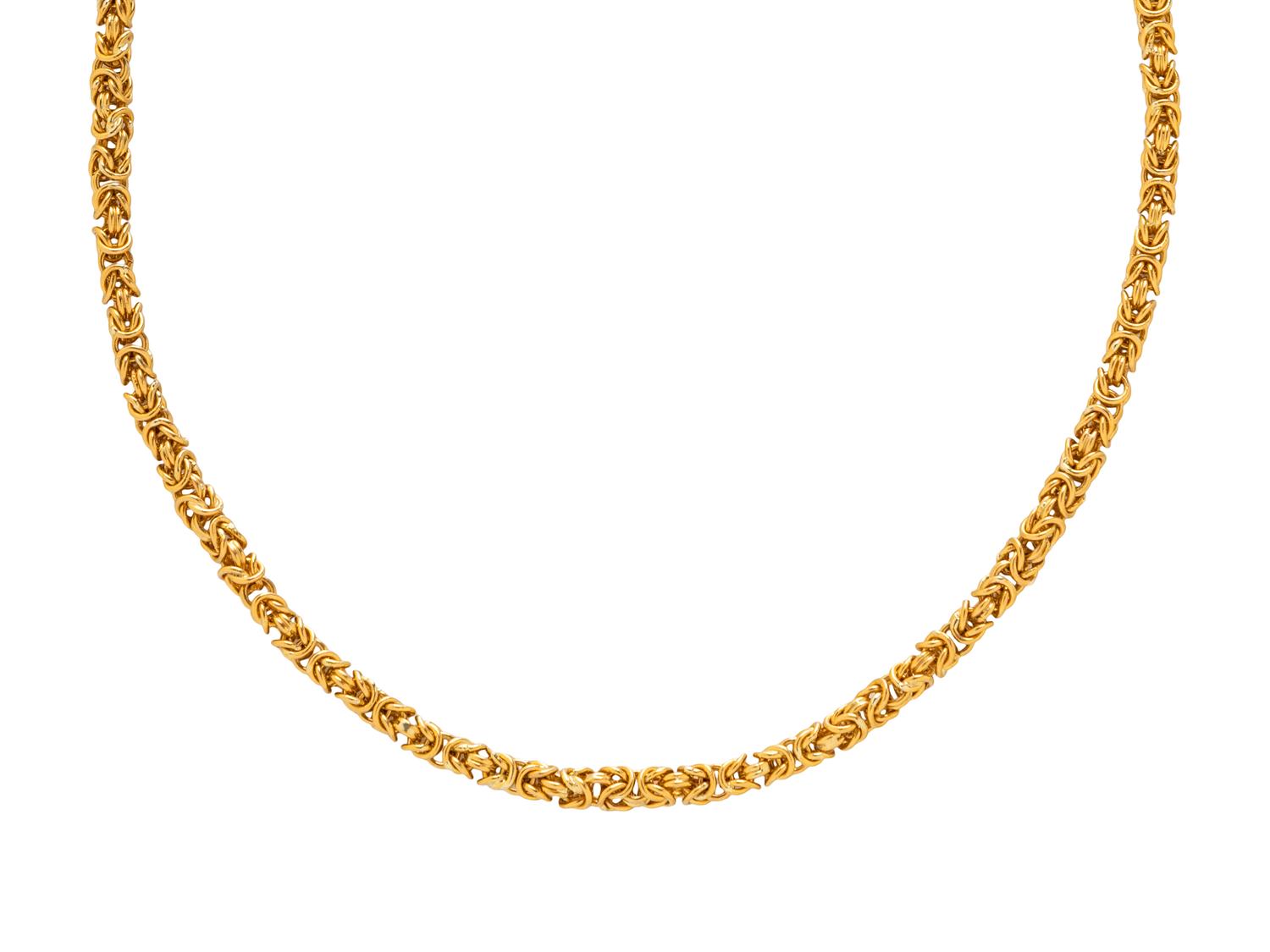 YELLOW GOLD BYZANTINE CHAIN NECKLACE