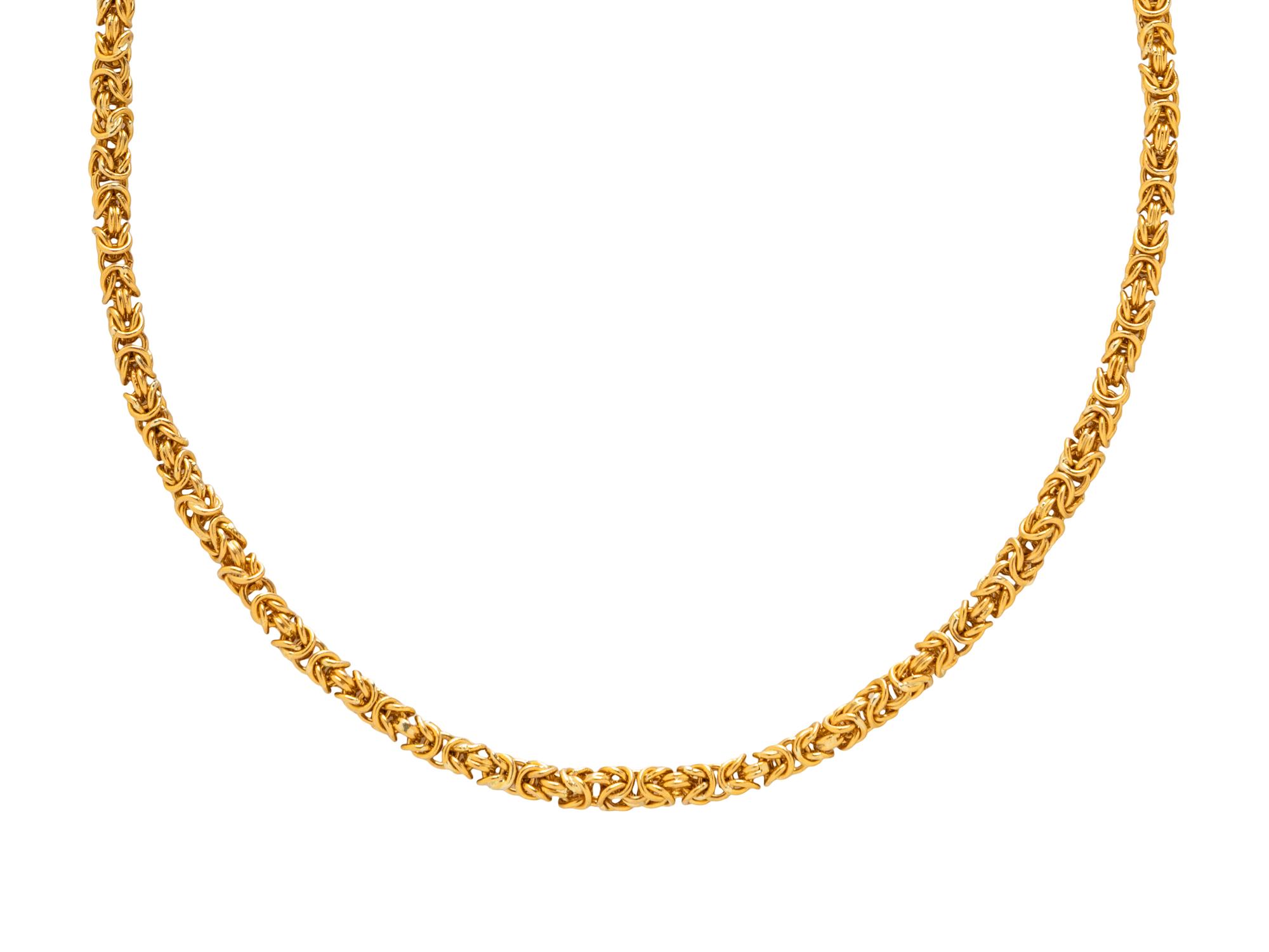 YELLOW GOLD BYZANTINE CHAIN NECKLACE
