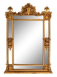 A Pair of Louis XVI Style Gilded Mirrors