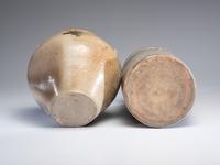 Two Cobalt Decorated Stoneware Vessels