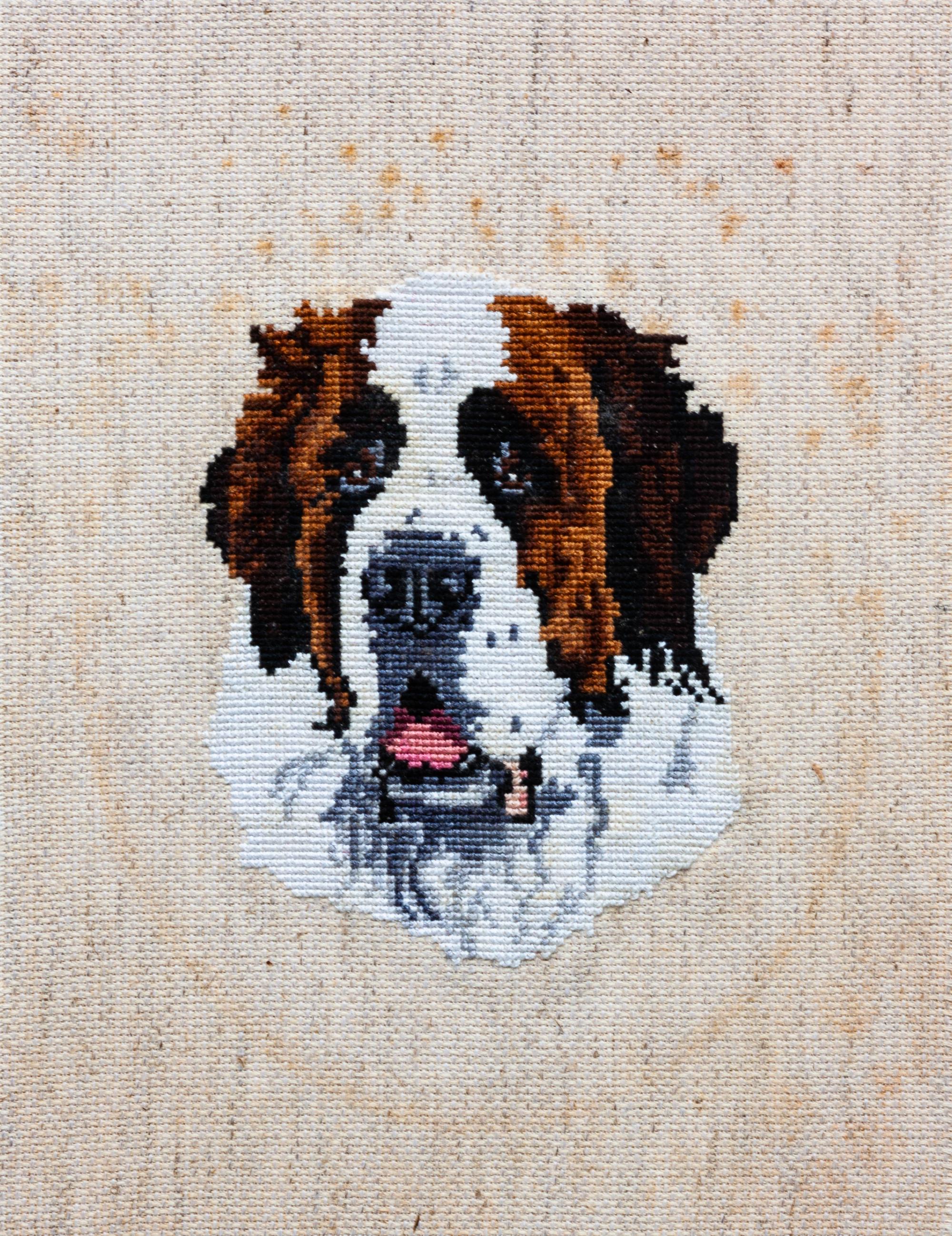 Two Works of Art depicting Saint Bernards Larger: 13 x 19 inches.