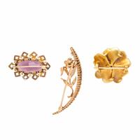 Three Seed Pearl Brooches