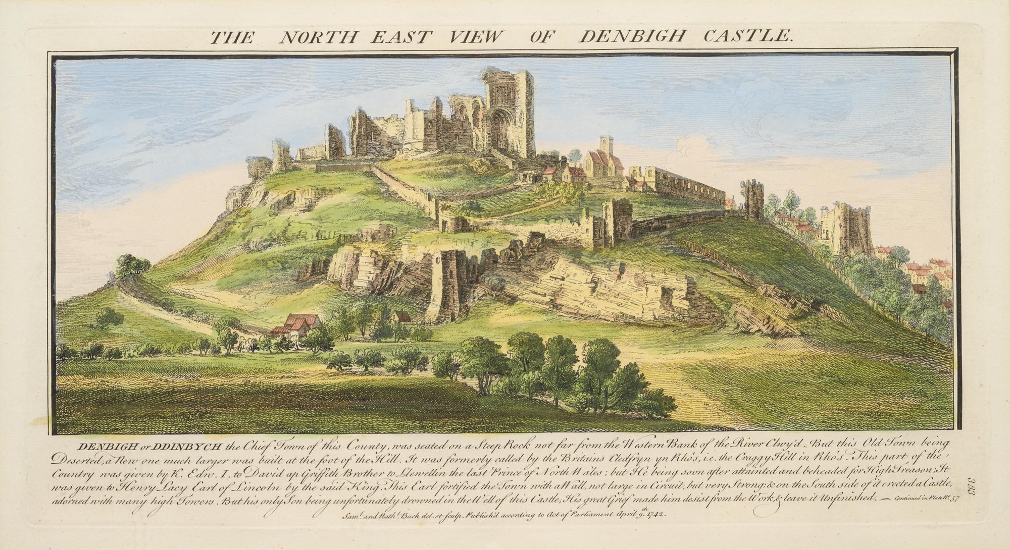 A Set of Eight English Architectural Engravings with Hand-Coloring